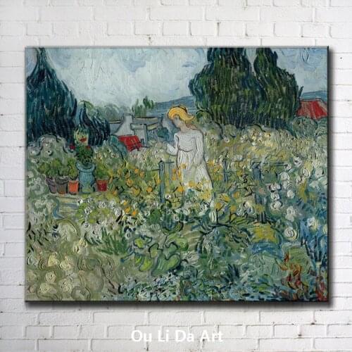 Impression Van garden girl scenery canvas printings oil painting printed on canvas home wall art decoration pictures no frame