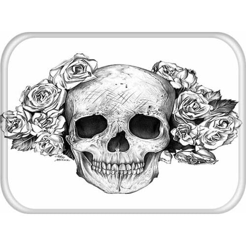 Exquisite Skull Door Mat Home Bedroom Decoration Carpet Corridor Kitchen Door Mat Carpet Bathroom Non-slip Door Mat 40x60cm