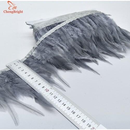 ChengBright Good 10Yards Cock Feathers Trim Cloth Sideband Chicken Pheasant Feather Trims Clothing Wedding Feather Ribbon Q