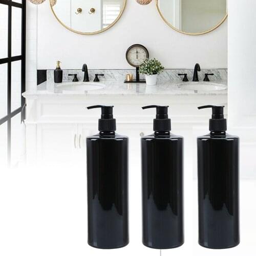 4Pcs With Pump Bottles Dispensers Bathroom Set 500ml Gel Plastic Travel Wash Hair Conditioner Clean Press Pump Sub Bottle