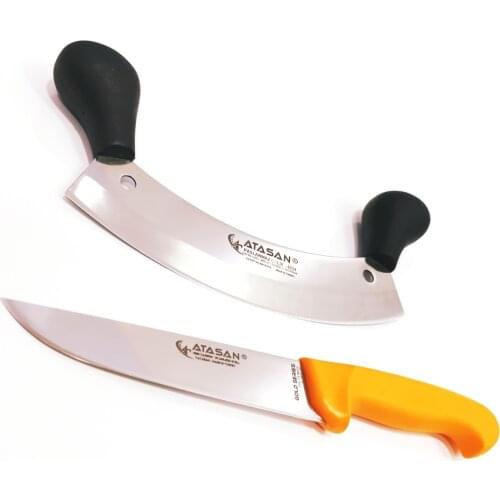 Knife Chef Knife Atasan Row Armor Minced Chopper Double Handle Kitchen Knife Set
