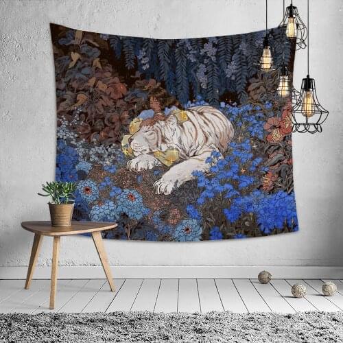Mandala tapestry wall hanging mysterious forest flower jungle animal moon ocean landscape tapestry home room decoration