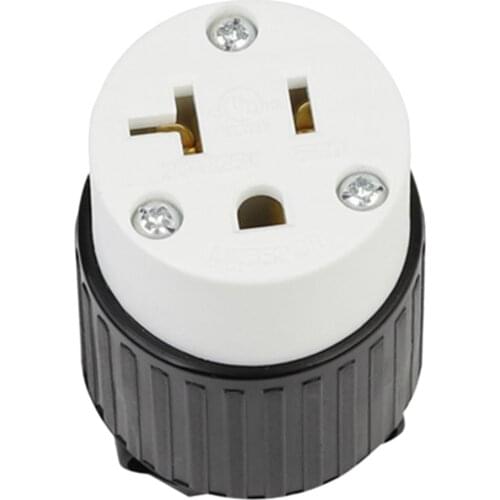 L5-20P 20-Amp 125 Vac 3 Pin Female Socket For Generator Cords NON-SLIP