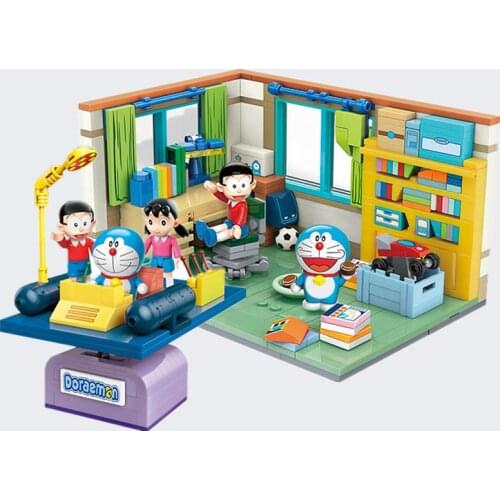 New Japan Classic Comic TV Anime Doraemons Nobitas Nobis`s Room Time Machine Model Friends Building Blocks Bricks Kid Toy Gift