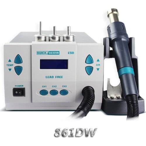 Original Quick 861DW Hot Air Solder Rework Station 1000W Lead free Soldering Station for PC Phone Motherboard Repair 110V/220V