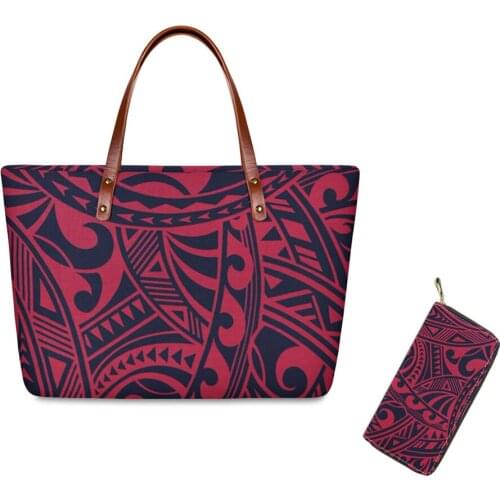 Polynesian style Pattern custom Handbags Women 3D Printing Shoulder Bags Ladies Luxury Design Top-Handle Bag Females Bolsa purse