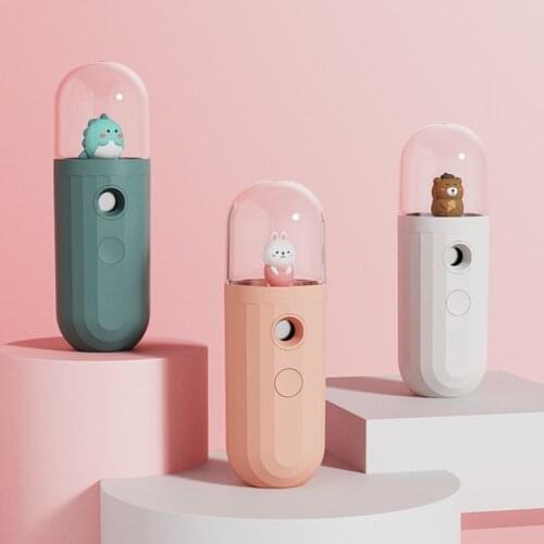 Portable Facial Beauty Spray USB Rechargeable Humidifier Face Instrument Spot Cleaner Cartoon Animal Mini Nano Spray Apparatus