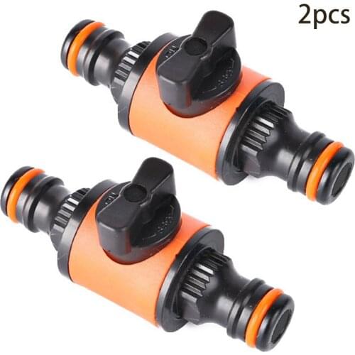 2PC Garden Hose Pipe In-line Faucet Tap Shut Off Valve Fitting Watering Irrigation Connector 1/2 3/8 1/4 Inch Quick Coupler