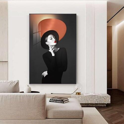 Modern Vogue Sexy woman Painting Pictures Minimalist Girl Black White Posters And Prints Wall Art Canvas Living Room Home Decor