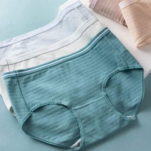 Roseheart New Women Fashion Green Pink Cotton Lace Mid Waist Panties Underwear Lingerie Briefs Underpants Brief Seamless M L XL