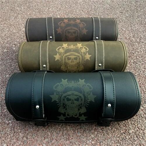 Universal Motorcycle PU Leather Saddlebag Saddle Bag Luggage handlebar Bag For Harley Yamaha Honda Suzuki Kawasaki Motor