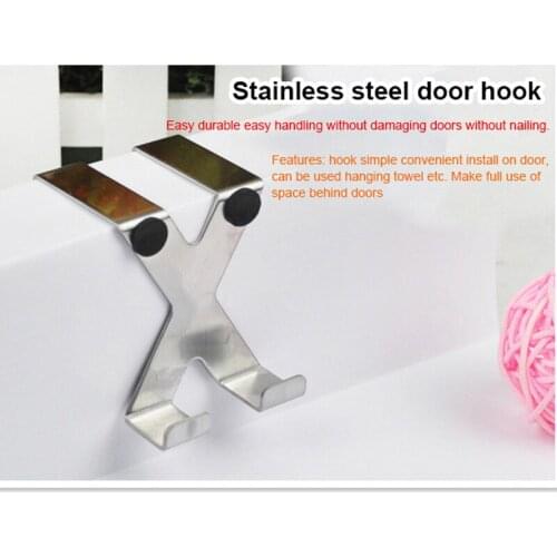 1PCS Stainless Steel Door Hooks Hanging Kitchen Cabinet Clothes Hanger On Door Back Type Strong Practical Home Accessories
