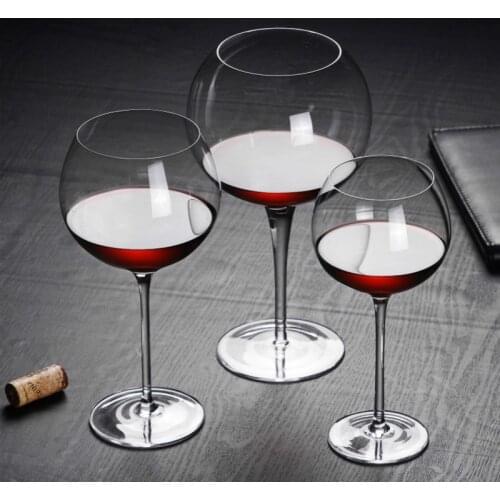 High-Quality 190-700ml Goblet Creative Burgundy Wine Tasting Cup Champagne Round Belly Design Aroma Wine Bar Winery Drinkware