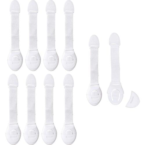 10 Packs Children Baby Care Safety Lock Straps Latches Clear for Fridge Box