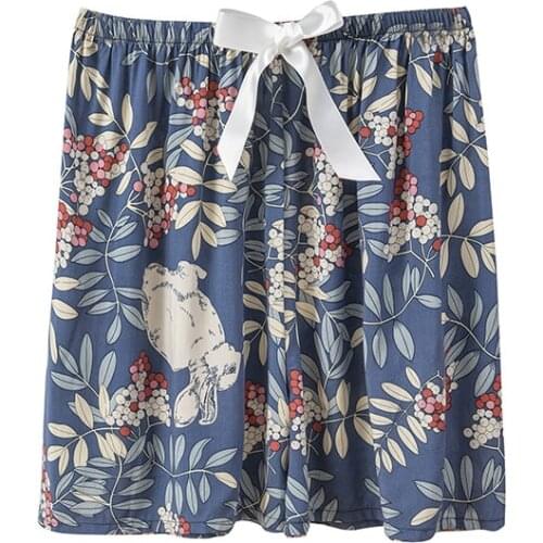 Multi-Color Women Sleep Short Pants Cotton Gauze Pajamas Summer Home Beach Bottoms Lounge Sleepwear Loose Large Size Printing