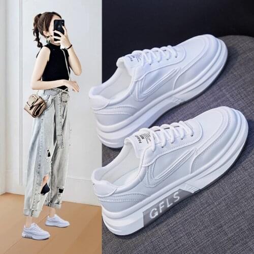 2021 Korean Fashion White Shoes Womens Running Shoes Womens Casual Sneakers Comfort Trainers Women Flats Zapatillas Muje