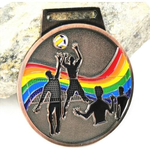 Competition gold and silver volleybal Medal Volleyball Metal Competition Gold And Silver Bronze Club Kindergarten Factory