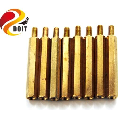 SZDOIT 10pcs Metal Single Head Hexagonal Copper Column/Stud M3*50+6 Isolation Column Support Column Connector RC Robot Chassis Part Accessories DIY