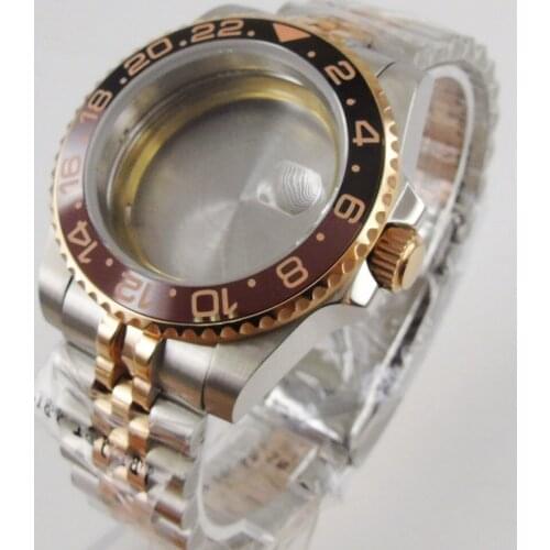 40mm Accessories Parts Jubilee Sapphire Glass Rotating Ceramic Bezel Watch Case Fit NH35 NH36 MOVEMENT
