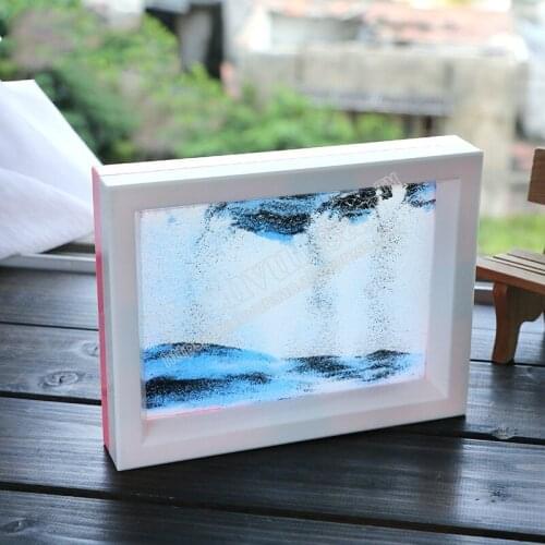 5piece/lot Hourglass drawings Glass quicksand micro landscape 3D stereoscopic frame Creative personality, simple craft gift