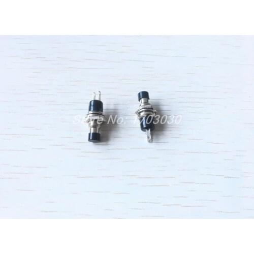 50 pcs SPST Mini Push Momentary Switch Black Cap 250V/3A 125V/6A push-on