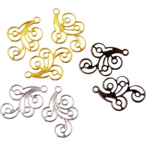 Free shipping 50Pcs Leaf Wraps Connectors Metal Crafts Decoration DIY Findings Connectors 31x22mm