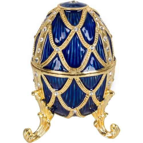 FLETCHER Brand Beautiful Russia Faberage Eggs Rhinestone Decoration for Trinket Jewelry Box