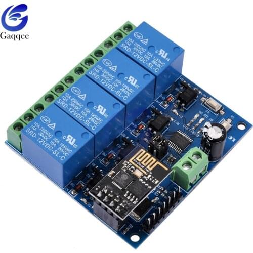 DC 12V ESP8266 Four Channel Relay Module & ESP-01 WIFI Module for Smart Home Intelligent Furniture 4 Channel WIFI Relay Module