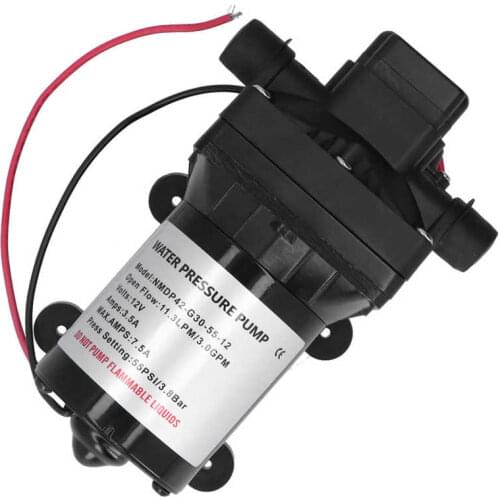 3.0GPM 55PSI 12V 42-Series Water Pressure Diaphragm Pump for Marine RV Mobile Toilet Road Cleaning Portable Washer Water Pump