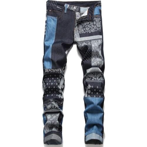 Autumn Mens Patchwork Jeans Fashion Stitching Patch Slim Skinny Jeans Men Trousers Casual Male Denim Pants Vaqueros Hombre