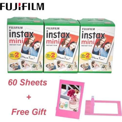 60 sheets Fuji Fujifilm Instax Mini 9 Film White Edge Photo Paper For Polaroid Mini 8 7s 70 90 25 55 SP-2 Instant Film Camera