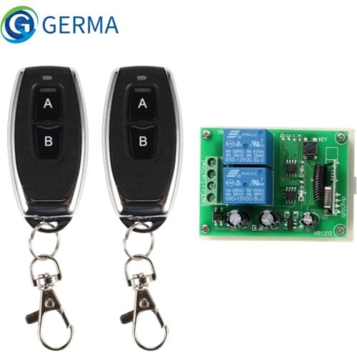 GERMA 2 CH RF 433 Mhz Remote Transmitter + 433Mhz Universal Wireless Remote Control Switch DC 12V 2CH RF Relay Receiver Module