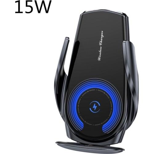 Infrared induction auto clamping 15W fast Qi wireless charger car phone holder for Samsung S8 9 iphone 8Plus 11 12 X Huawei P30
