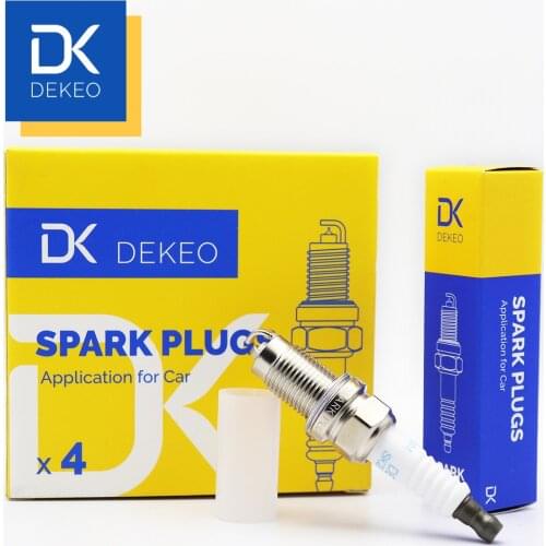 DEKEO Spark Plug Iridium 3-Electrode for TOYOTA ALLION AVENSIS CALDINA GAIA ISIS NOAH/VOXY OPA VISTA(V5) SK20BGR11 4PCS