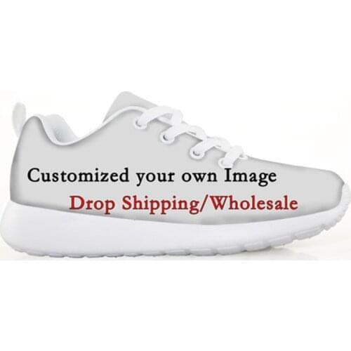 Custom Images or Logo Casual Children Shoes Kids Mesh Sneakers Girls Boys Trendy Cartoon Print Drop Shipping