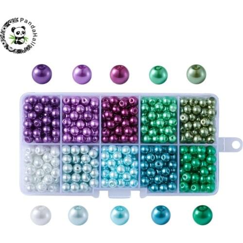 6mm Round Glass Pearl Beads Mixed Color Beads For Jewelry Making Handmade DIY Bracelet Necklace Earrings Hole: 1mm About 500pcs