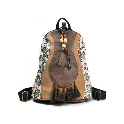 Fashion national embroidery women shopping backpacks!Nice floral embroidered lady Casual backrack Top All-match canvas backruck