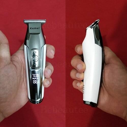 Powerful Kemei Clipper Kmei Edging 0 mm Balding Kemel Bald Head Shaving Machine Kamei Professional Digital Hair Trimer USB Kemey