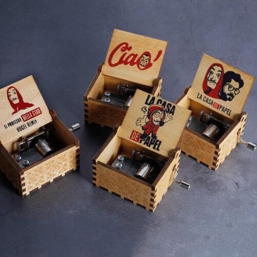 La Casa De Papel bella ciao Music Box Money heist Paper House Musical Hand for Christmas gift Men Music Box large stock