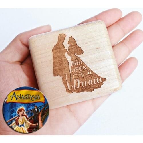 Sinzyo Handmade Wooden Once upon a December Music Box birthday Gift For Christmas/Birthday/Valentines day gift box Natural