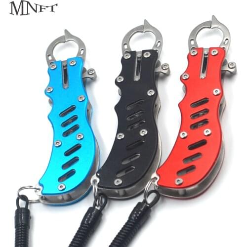 MNFT 1Pcs Fishing Tackle Set Portable Fish Lip Grip Grabber Fishing Grippers Stainless Steel Trigger with Lanyard Rope Tools