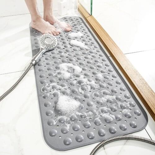 Bathtub PVC long strip floor mat household shower suction cup massage foot mat bathroom toilet non-slip mat