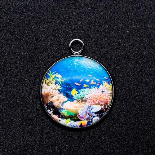 5pcs/lot Underwater World Cabochon Jewelry Pendant DIY Charms Wholesale Factory Store OEM Order Accepted Necklace Making Charm