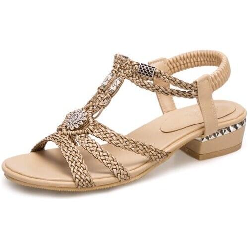 Big Size 11 12 13 14 15 high heels sandals women shoes woman summer ladies Woven I-band open-toed lady sandals