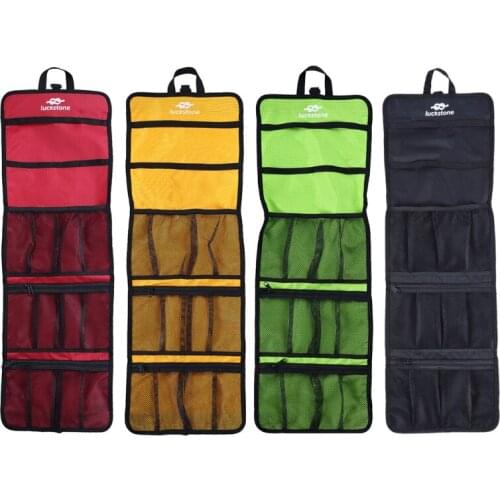 Foldable Rock Climbing Storage Bag Durable Carabiner Hook Partitions Organizer Holder Hiking Gear