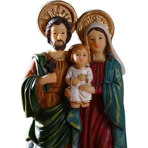 Religious Figurine Holy Family Jesus Mary Joseph Resin Decoration Statue Catholic Christian Nativity Ornament Perfect For Gifts