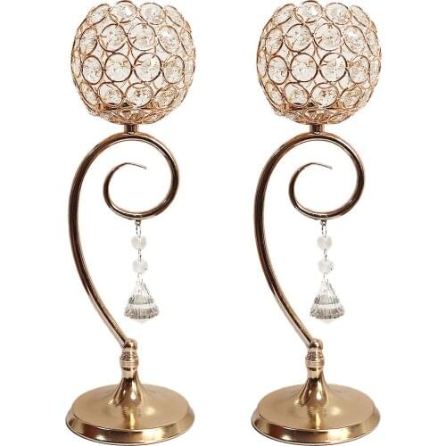 2 Pieces Glass Pillar Tealight Candle Holders Crystal Candlesticks Mothers Day Gifts Wedding Party Home Dinner Decoration