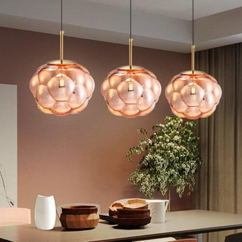 Nordic glass pendant light designer personality LED living room restaurant light molecular soap bubble lamp Cafe lamp CL32304