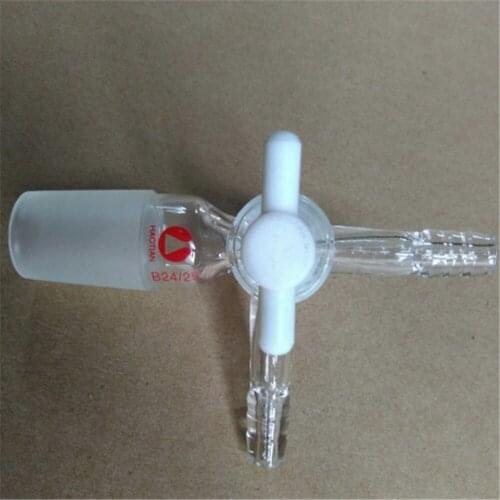 T Shape Vacuum Adapter, with Stopcock, 24/29 joint
