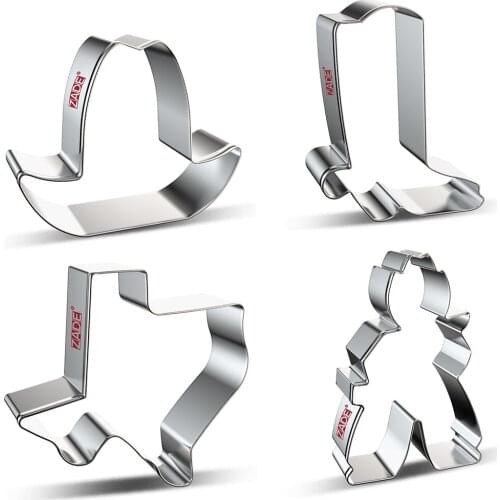 ZADE Cowboy Texas Cookie Cutter For U.S.A Biscuit and Fondant Cutter - Stainless Steel